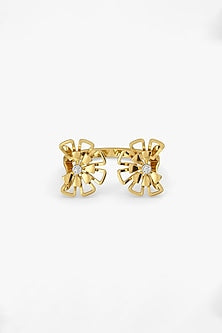 Gold Plated Lab-Grown Diamond Open-Top Ring
