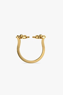 Gold Plated Lab-Grown Diamond Open-Top Ring