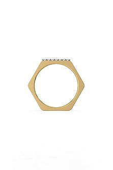 Gold Plated Lab-Grown Diamond Cluster Ring