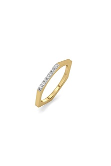 Gold Plated Lab-Grown Diamond Cluster Ring