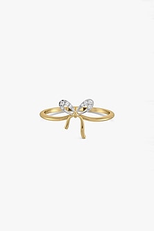 Gold Plated Lab-Grown Diamond Bow Ring