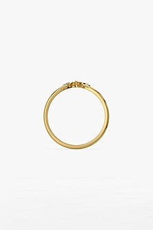 Gold Plated Lab-Grown Diamond Bow Ring
