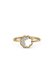 Gold Plated Lab-Grown Diamond Floral Ring