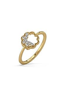 Gold Plated Lab-Grown Diamond Floral Ring