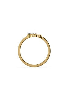 Gold Plated Lab-Grown Diamond Floral Ring