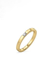Gold Plated Lab-Grown Baguette Diamond Ring