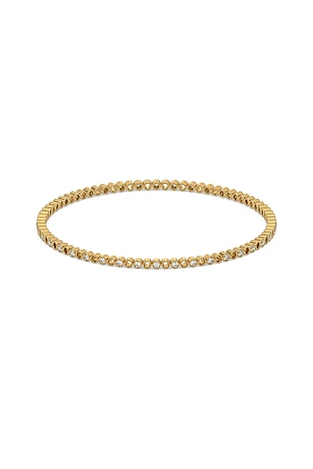 Gold Plated Lab-Grown Diamond Bangle In Silver