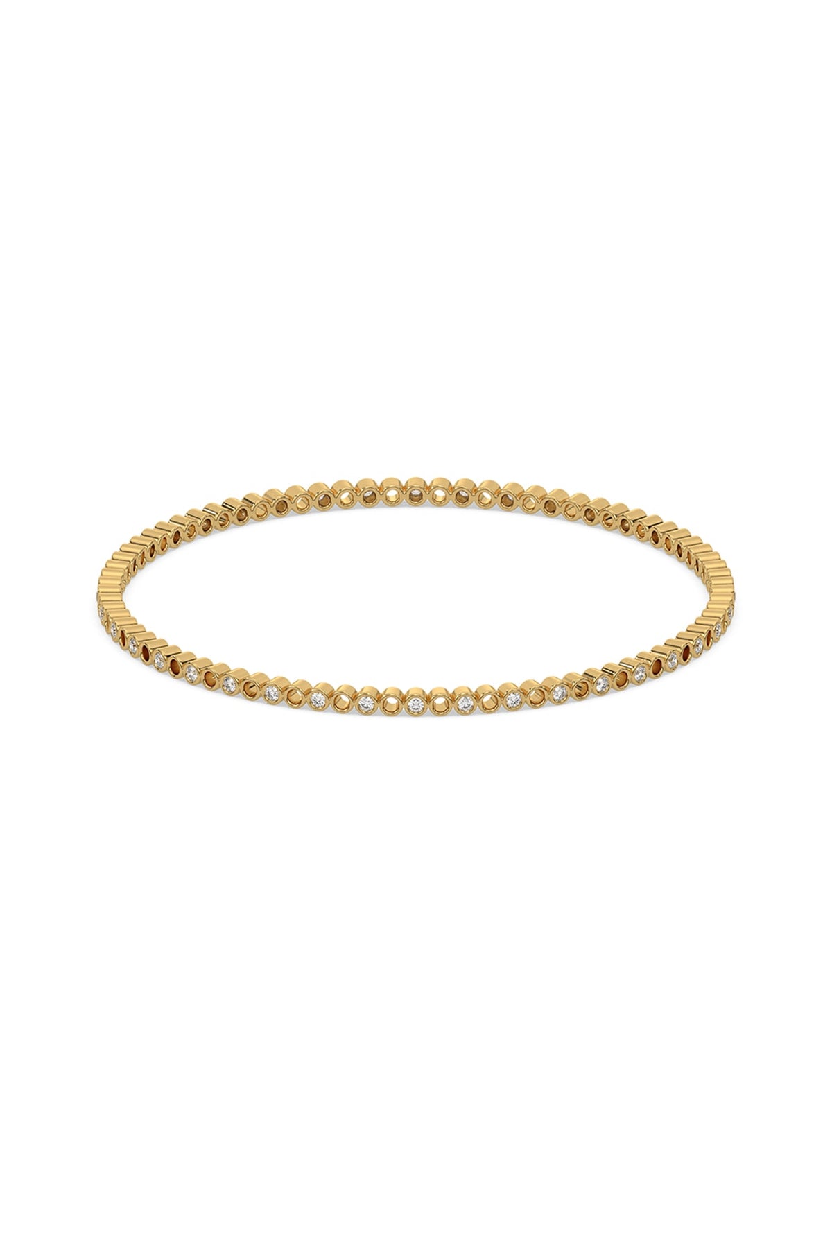 Gold Plated Lab-Grown Diamond Bangle In Silver