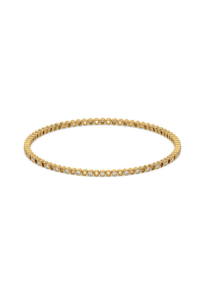 Gold Plated Lab-Grown Diamond Bangle In Silver