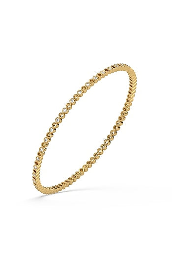Gold Plated Lab-Grown Diamond Bangle In Silver