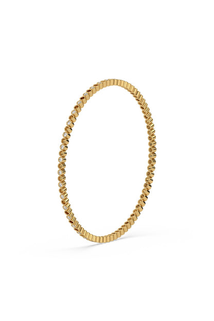 Gold Plated Lab-Grown Diamond Bangle In Silver