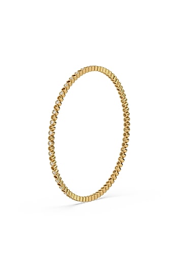 Gold Plated Lab-Grown Diamond Bangle In Silver