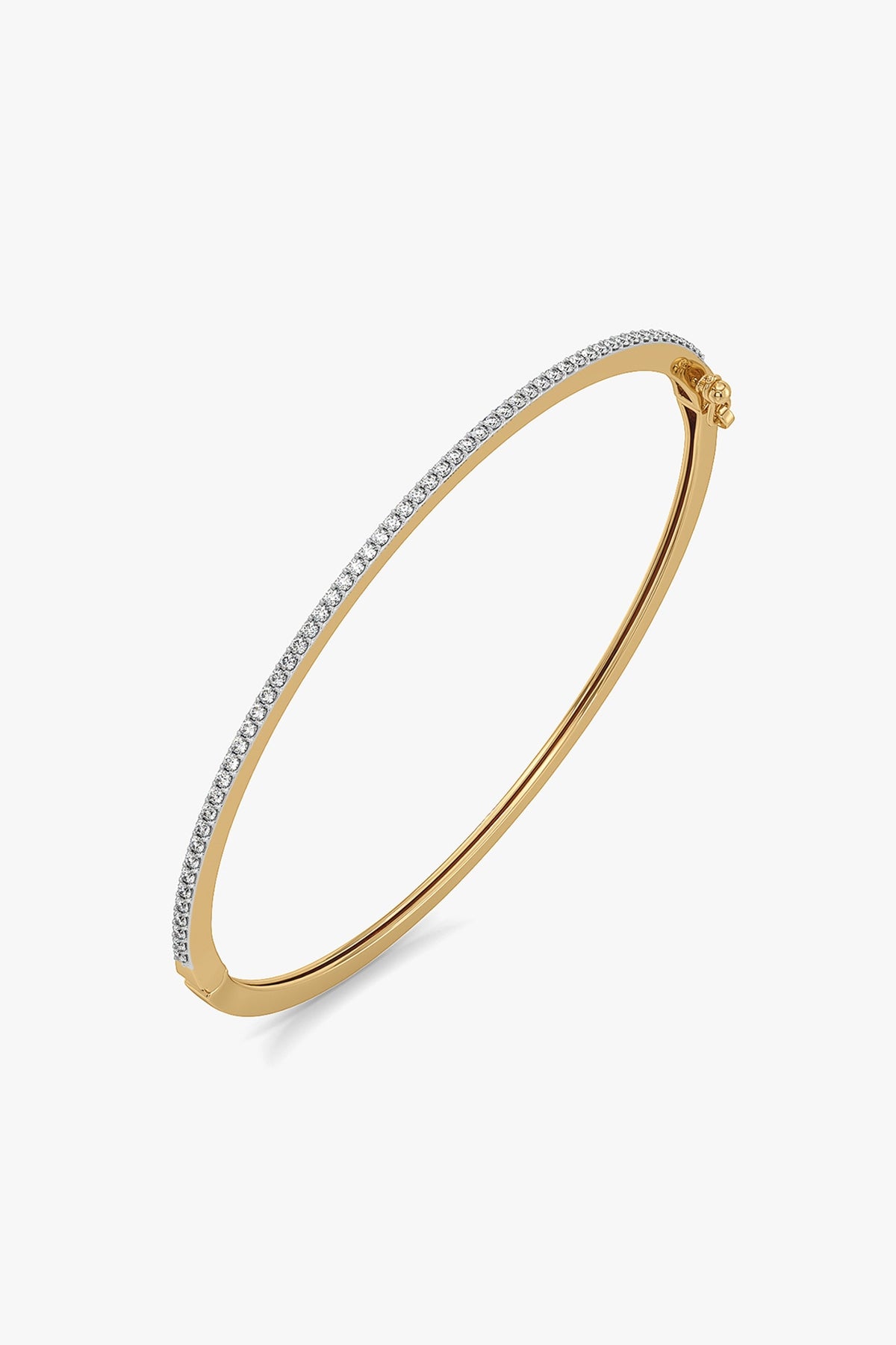 Gold Plated Lab-Grown Diamond Bangle In Silver