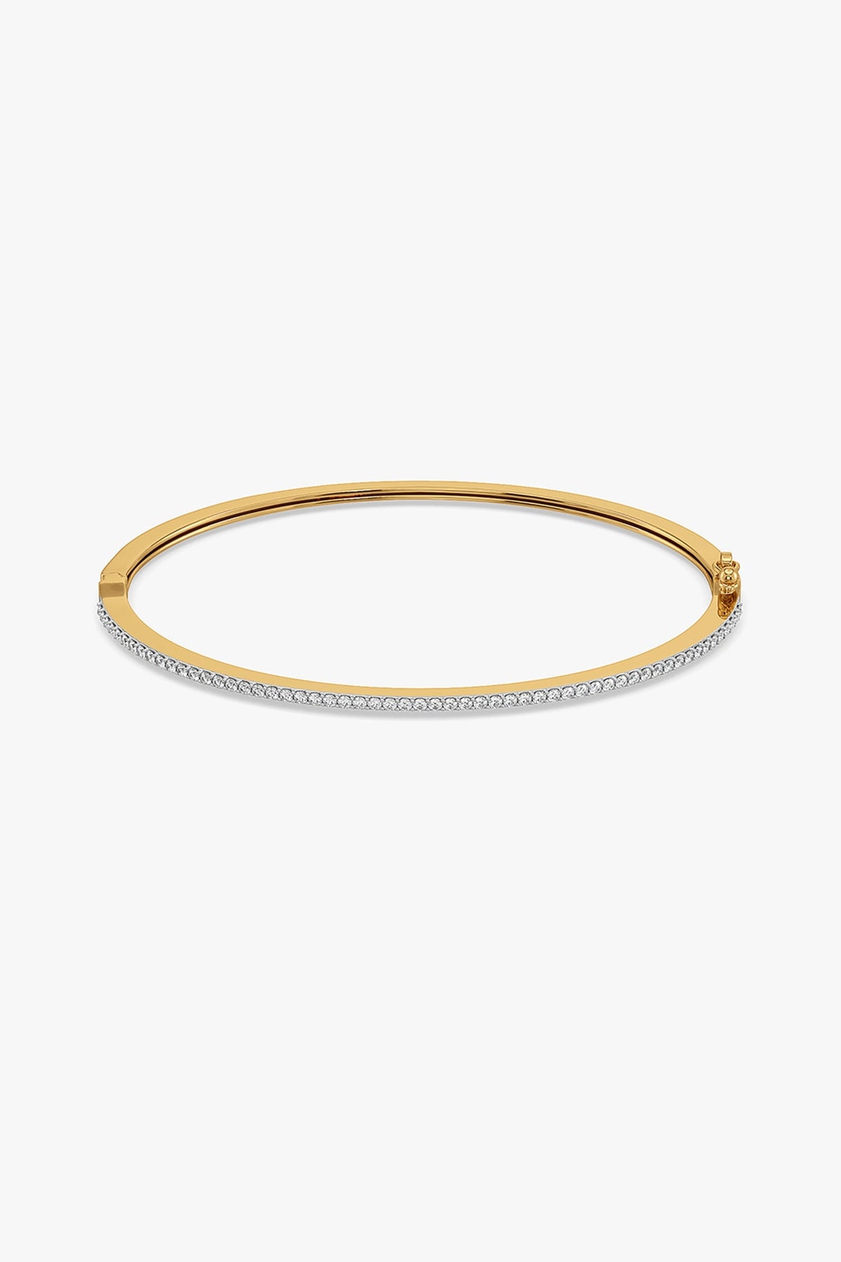 Gold Plated Lab-Grown Diamond Bangle In Silver