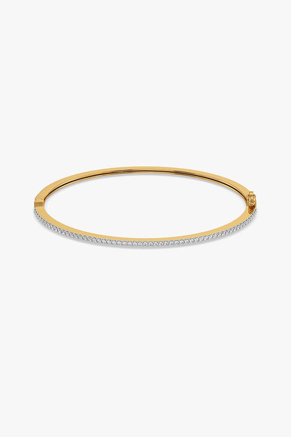 Gold Plated Lab-Grown Diamond Bangle In Silver