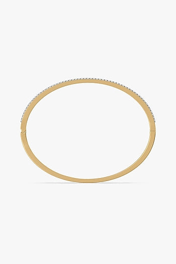 Gold Plated Lab-Grown Diamond Bangle In Silver
