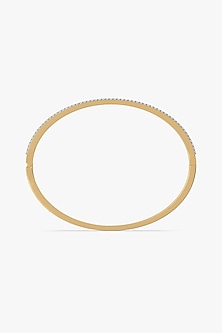 Gold Plated Lab-Grown Diamond Bangle In Silver