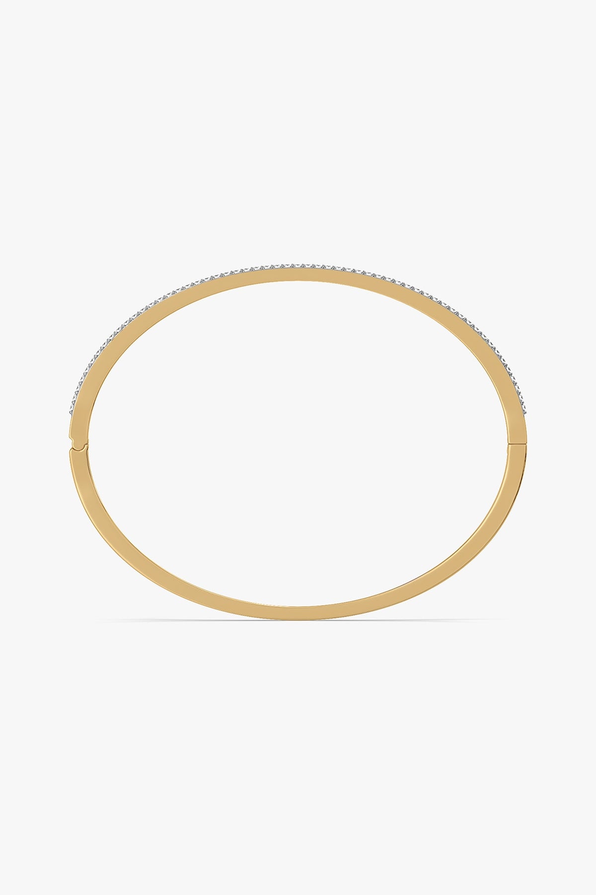 Gold Plated Lab-Grown Diamond Bangle In Silver