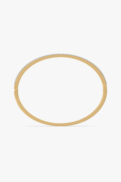 Gold Plated Lab-Grown Diamond Bangle In Silver