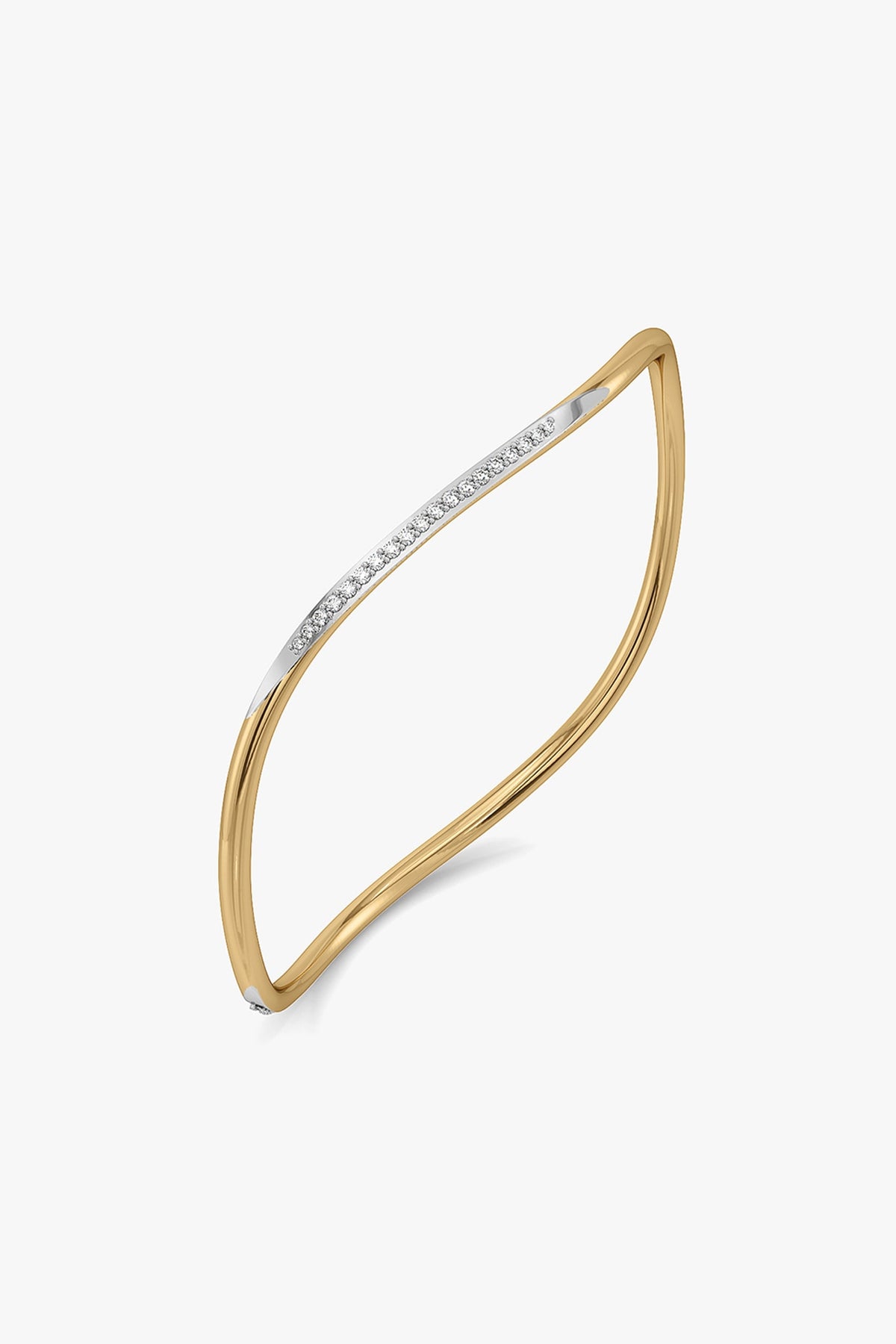 Gold Plated Lab-Grown Diamond Bangle In Silver