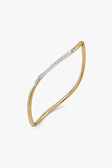 Gold Plated Lab-Grown Diamond Bangle In Silver