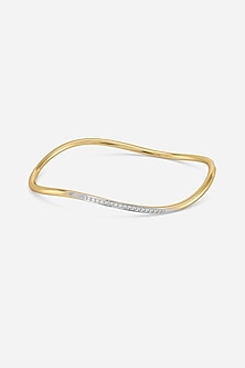 Gold Plated Lab-Grown Diamond Bangle In Silver