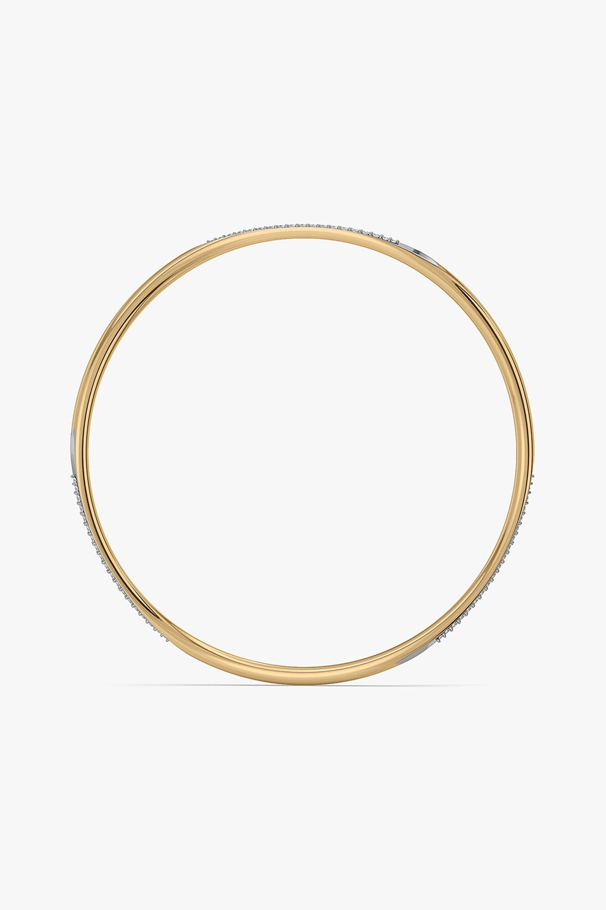 Gold Plated Lab-Grown Diamond Bangle In Silver