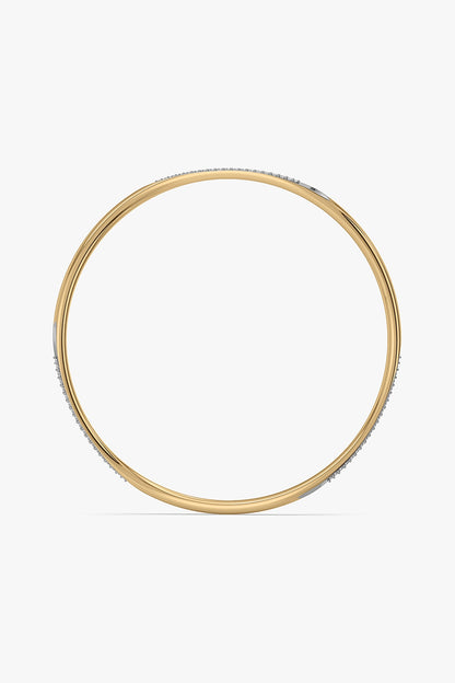 Gold Plated Lab-Grown Diamond Bangle In Silver