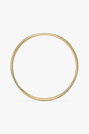 Gold Plated Lab-Grown Diamond Bangle In Silver