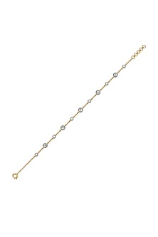 Gold Finish Diamond Bracelet In Silver