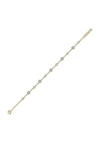 Gold Finish Diamond Bracelet In Silver