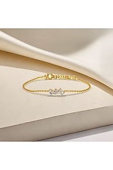 Gold Plated Lab-Grown Diamond Bracelet In Silver