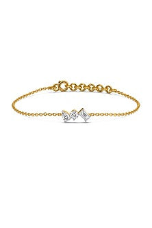 Gold Plated Lab-Grown Diamond Bracelet In Silver