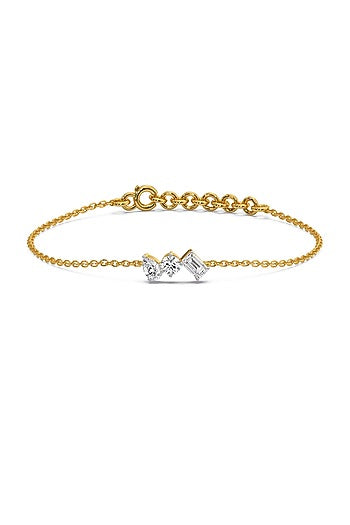 Gold Plated Lab-Grown Diamond Bracelet In Silver