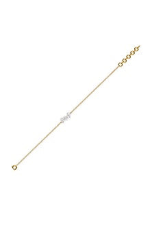 Gold Plated Lab-Grown Diamond Bracelet In Silver