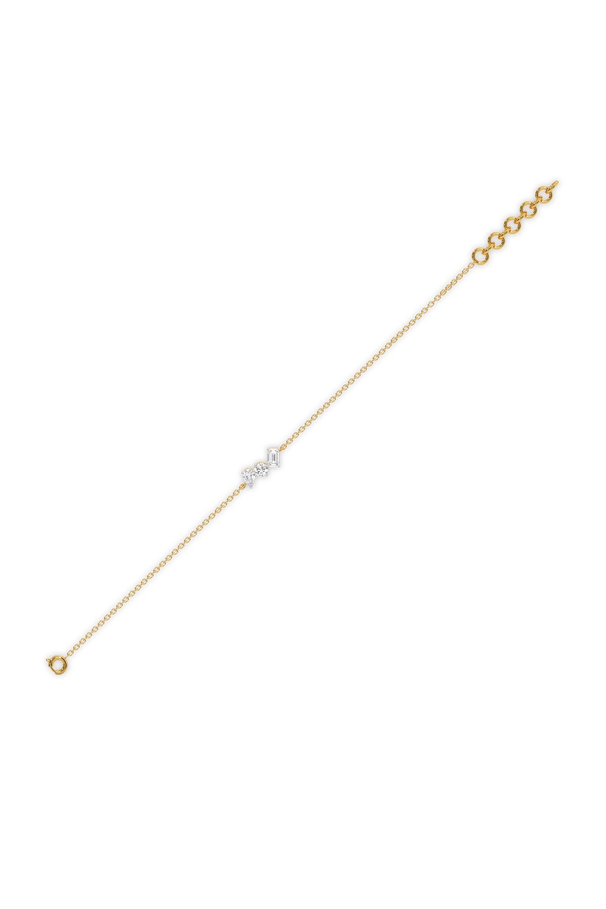 Gold Plated Lab-Grown Diamond Bracelet In Silver