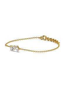 Gold Plated Lab-Grown Diamond Bracelet In Silver