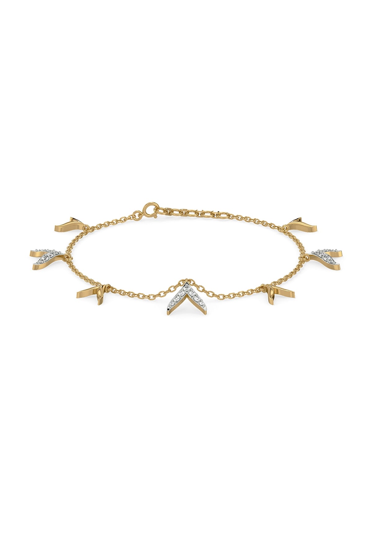 Gold Plated Lab-Grown Diamond Bracelet In Silver