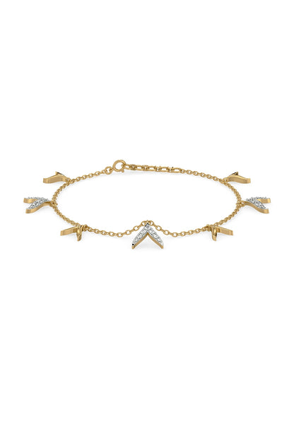 Gold Plated Lab-Grown Diamond Bracelet In Silver