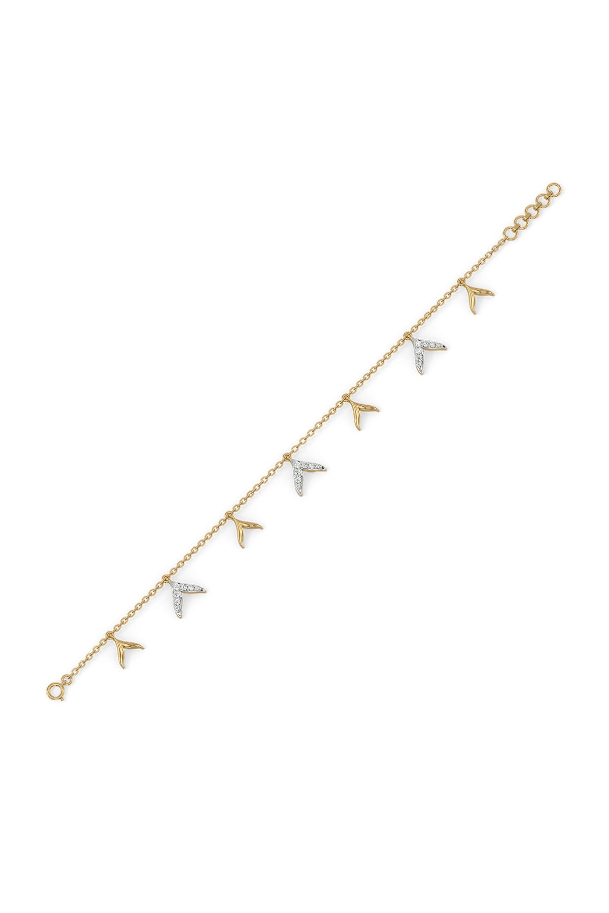 Gold Plated Lab-Grown Diamond Bracelet In Silver
