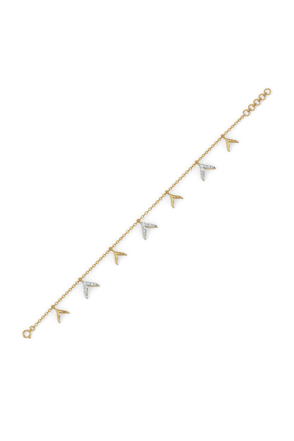 Gold Plated Lab-Grown Diamond Bracelet In Silver