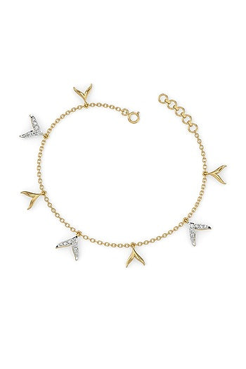 Gold Plated Lab-Grown Diamond Bracelet In Silver