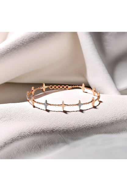 Gold Plated Lab-Grown Diamond Bracelet In Silver