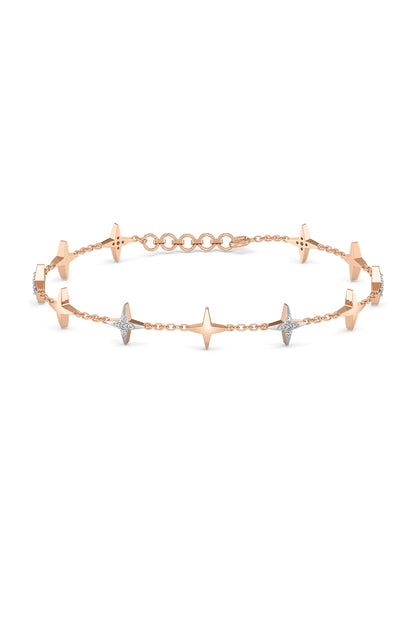 Gold Plated Lab-Grown Diamond Bracelet In Silver