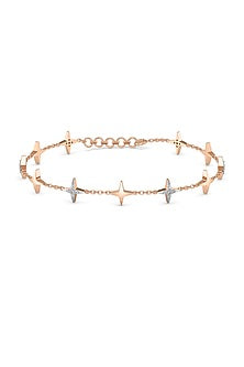 Gold Plated Lab-Grown Diamond Bracelet In Silver