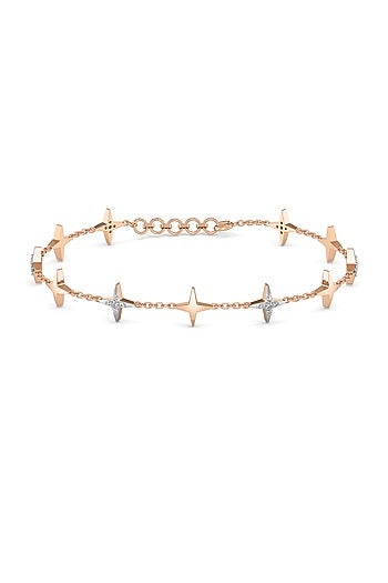 Gold Plated Lab-Grown Diamond Bracelet In Silver