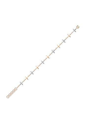 Gold Plated Lab-Grown Diamond Bracelet In Silver