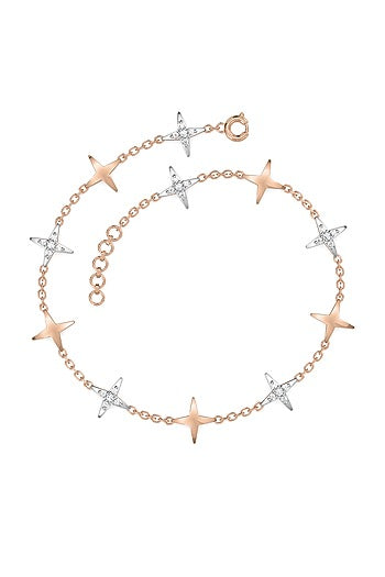 Gold Plated Lab-Grown Diamond Bracelet In Silver