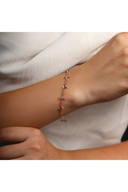 Gold Plated Lab-Grown Diamond Bracelet In Silver