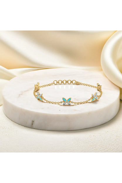 Gold Plated Lab-Grown Diamond Bracelet In Silver
